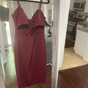Fashion Nova Set You Free Dress - Burgundy